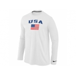 USA Olympics USA Flag Collection Locker Room Long Sleeve T-Shirt White