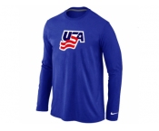 ike USA Graphic Legend Performance Collection Locker Room Long Sleeve T-Shirt Blue