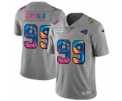 Los Angeles Rams #99 Aaron Donald Men's Nike Multi-Color 2020 NFL Crucial Catch NFL Jersey Greyheather