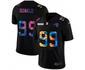 Los Angeles Rams #99 Aaron Donald Men's Nike Multi-Color Black 2020 NFL Crucial Catch Vapor Untouchable Limited Jersey