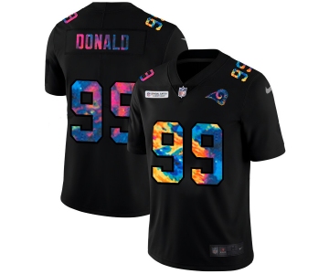 Los Angeles Rams #99 Aaron Donald Men's Nike Multi-Color Black 2020 NFL Crucial Catch Vapor Untouchable Limited Jersey