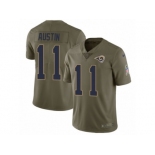 Men Nike Los Angeles Rams #11 Tavon Austin Limited Olive 2017 Salute to Service NFL Jersey