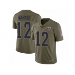 Men Nike Los Angeles Rams #12 Joe Namath Limited Olive 2017 Salute to Service NFL Jersey