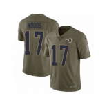 Men Nike Los Angeles Rams #17 Robert Woods Limited Olive 2017 Salute to Service NFL Jersey