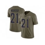 Men Nike Los Angeles Rams #21 Kayvon Webster Limited Olive 2017 Salute to Service NFL Jersey