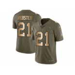 Men Nike Los Angeles Rams #21 Kayvon Webster Limited Olive Gold 2017 Salute to Service NFL Jersey