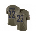 Men Nike Los Angeles Rams #22 Trumaine Johnson Limited Olive 2017 Salute to Service NFL Jersey