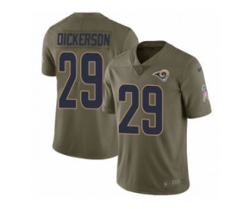 Men Nike Los Angeles Rams #29 Eric Dickerson Limited Olive 2017 Salute to Service NFL Jersey