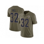 Men Nike Los Angeles Rams #32 Troy Hill Limited Olive 2017 Salute to Service NFL Jersey