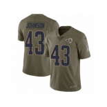 Men Nike Los Angeles Rams #43 John Johnson Limited Olive 2017 Salute to Service NFL Jersey