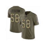 Men Nike Los Angeles Rams #58 Cory Littleton Limited Olive Camo 2017 Salute to Service NFL Jersey