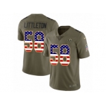 Men Nike Los Angeles Rams #58 Cory Littleton Limited Olive USA Flag 2017 Salute to Service NFL Jersey