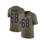 Men Nike Los Angeles Rams #68 Jamon Brown Limited Olive 2017 Salute to Service NFL Jersey