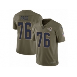 Men Nike Los Angeles Rams #76 Orlando Pace Limited Olive 2017 Salute to Service NFL Jersey