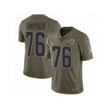 Men Nike Los Angeles Rams #76 Rodger Saffold Limited Olive 2017 Salute to Service NFL Jersey