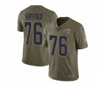 Men Nike Los Angeles Rams #76 Rodger Saffold Limited Olive 2017 Salute to Service NFL Jersey