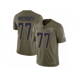 Men Nike Los Angeles Rams #77 Andrew Whitworth Limited Olive 2017 Salute to Service NFL Jersey