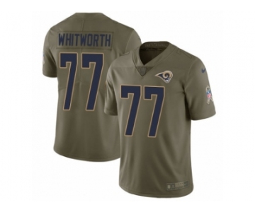 Men Nike Los Angeles Rams #77 Andrew Whitworth Limited Olive 2017 Salute to Service NFL Jersey