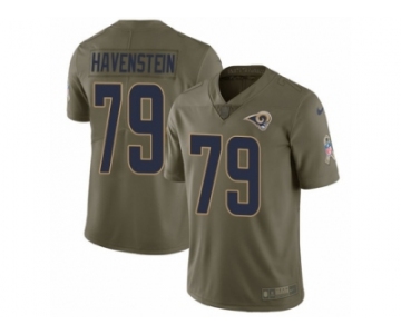 Men Nike Los Angeles Rams #79 Rob Havenstein Limited Olive 2017 Salute to Service NFL Jersey