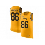 Men Nike Los Angeles Rams #86 Derek Carrier Limited Gold Rush Player Name & Number Tank Top NFL Jersey