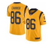 Men Nike Los Angeles Rams #86 Derek Carrier Limited Gold Rush Vapor Untouchable NFL Jersey