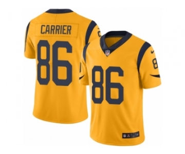 Men Nike Los Angeles Rams #86 Derek Carrier Limited Gold Rush Vapor Untouchable NFL Jersey