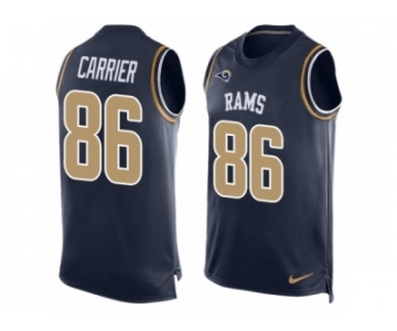 Men Nike Los Angeles Rams #86 Derek Carrier Limited Navy Blue Player Name & Number Tank Top NFL Jersey