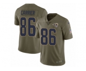 Men Nike Los Angeles Rams #86 Derek Carrier Limited Olive 2017 Salute to Service NFL Jers