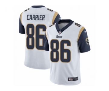 Men Nike Los Angeles Rams #86 Derek Carrier White Vapor Untouchable Limited Player NFL Jersey