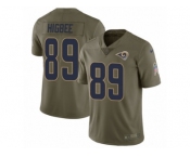 Men Nike Los Angeles Rams #89 Tyler Higbee Limited Olive 2017 Salute to Service NFL Jersey