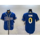 Men's Los Angeles Rams #0 Byron Young Royal Cool Base Stitched Baseball Jerseys