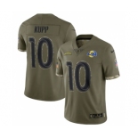 Men's Los Angeles Rams #10 Cooper Kupp 2022 Olive Salute To Service Limited Stitched Jersey