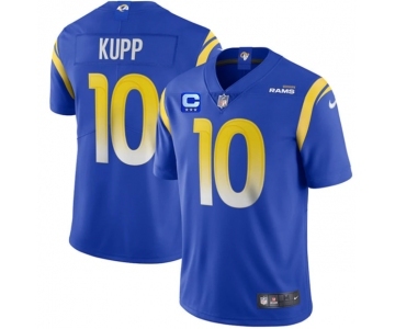 Men's Los Angeles Rams #10 Cooper Kupp 2022 Royal With 3-Star C Patch Vapor Limited Stitched Jersey