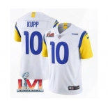 Men's Los Angeles Rams #10 Cooper Kupp 2022 White Super Bowl LVI Vapor Limited Stitched Jersey