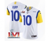 Men's Los Angeles Rams #10 Cooper Kupp 2022 White Super Bowl LVI Vapor Limited Stitched Jersey