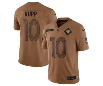 Men's Los Angeles Rams #10 Cooper Kupp 2023 Brown Salute To Service Limited Football Stitched Jersey