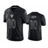 Men's Los Angeles Rams #10 Cooper Kupp Black Reflective Limited Stitched Football Jersey