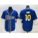 Men's Los Angeles Rams #10 Cooper Kupp Blue Stitched Cool Base Nike Baseball Jersey