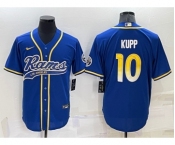 Men's Los Angeles Rams #10 Cooper Kupp Blue Stitched Cool Base Nike Baseball Jersey