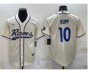 Men's Los Angeles Rams #10 Cooper Kupp Cream Stitched Cool Base Nike Baseball Jersey