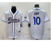 Men's Los Angeles Rams #10 Cooper Kupp White Stitched Cool Base Nike Baseball Jersey