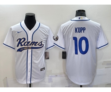 Men's Los Angeles Rams #10 Cooper Kupp White Stitched Cool Base Nike Baseball Jersey