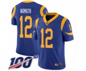 Men's Los Angeles Rams #12 Joe Namath Royal Blue Alternate Vapor Untouchable Limited Player 100th Season Football Jersey