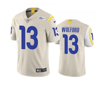 Men's Los Angeles Rams #13 John Wolford Bone Vapor Untouchable Limited Stitched Football Jersey