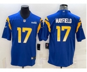 Men's Los Angeles Rams #17 Baker Mayfield 2022 Blue Vapor Untouchable Limited Stitched Jersey