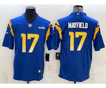 Men's Los Angeles Rams #17 Baker Mayfield 2022 Blue Vapor Untouchable Limited Stitched Jersey