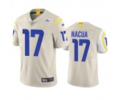 Men's Los Angeles Rams #17 Puka Nacua Bone Vapor Untouchable Limited Stitched Jersey