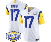 Men's Los Angeles Rams #17 Puka Nacua White 2024 NFC West Champions F.U.S.E. Vapor Untouchable Stitched Football Jersey