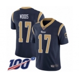 Men's Los Angeles Rams #17 Robert Woods Navy Blue Team Color Vapor Untouchable Limited Player 100th Season Football Jersey