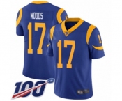 Men's Los Angeles Rams #17 Robert Woods Royal Blue Alternate Vapor Untouchable Limited Player 100th Season Football Jersey